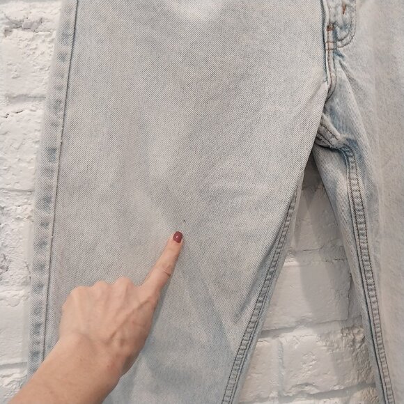 Vintage Levis 550 Jeans Mens 31x32 Faded Blue Orange Tab Distressed Relaxed 90s, - Picture 7 of 15